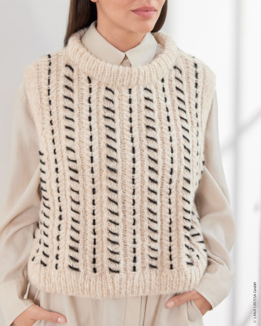 Strickset Pullunder Mit Zopfmuster Aus Alpaca Air Von Lana Grossa