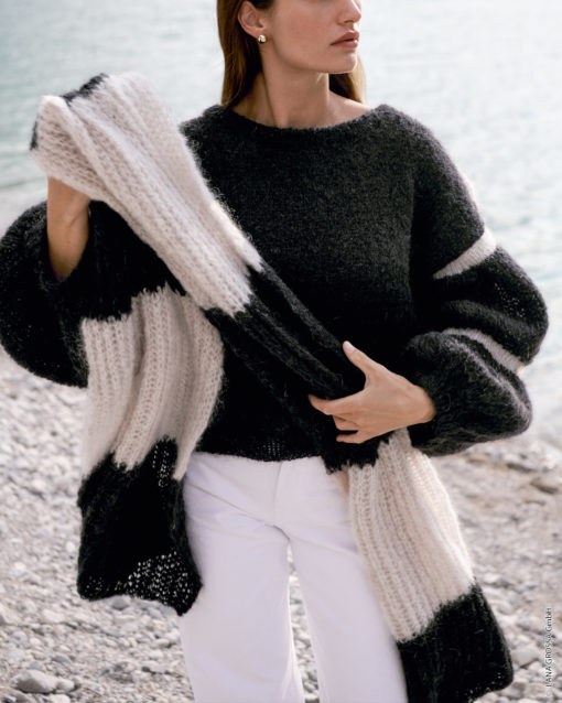 Strickset Schal Im Patentmuster Aus Mohair Moda Von Lana Grossa