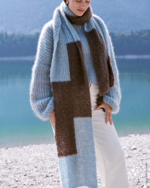 Strickset Schal Im Halbpatent Aus Mohair Moda Von Lana Grossa