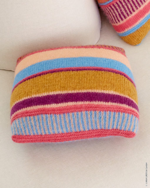 Strickset Kissenhülle Mit Strukturmuster Aus Alpaca Air Von Lana Grossa