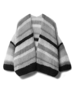 Strickset Streifen-cardigan Glatt Rechts aus Silkhair von Lana Grossa