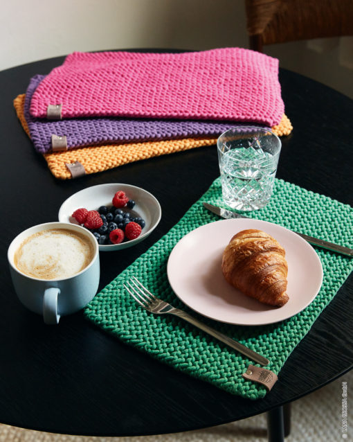 Strickset Vier Tischsets Kraus Rechts Aus The Tube Von Lana Grossa