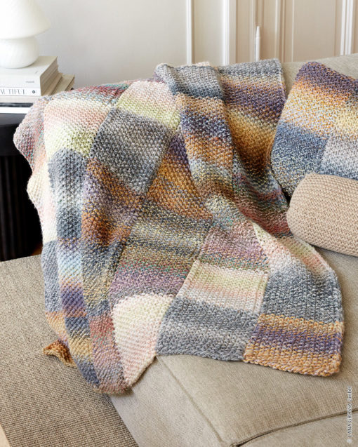 Strickset Karodecke Im Perlmuster Aus Merino Twister Von Lana Grossa