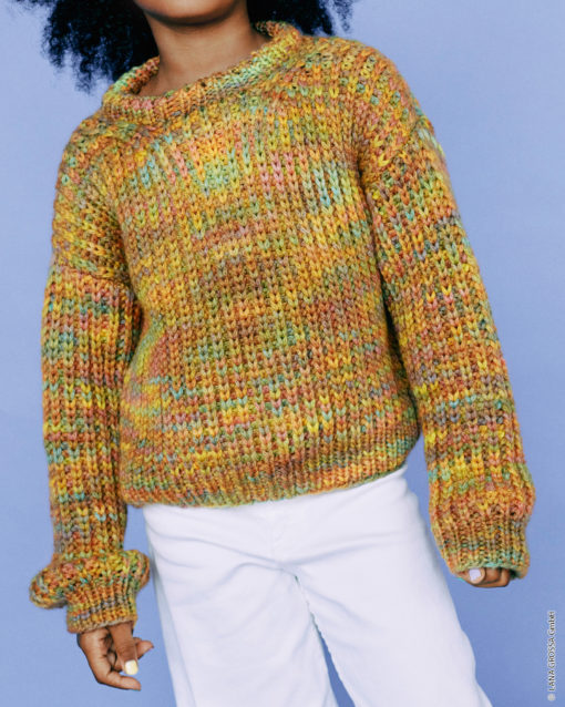 Strickset Pullover Im Halbpatent Aus Cool Merino Big Color Von Lana Grossa