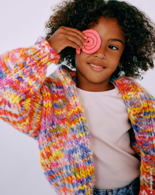 Strickset Cardigan Mit Rippenblende Aus Confetti Von Lana Grossa