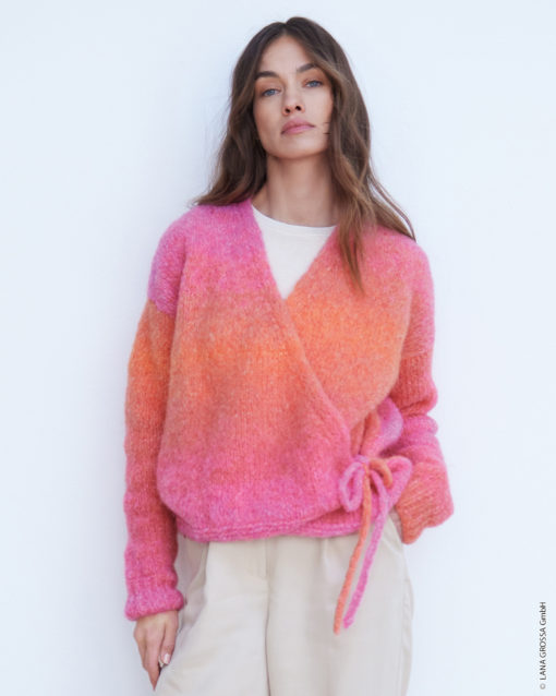 Strickset Wickeljacke Mit Bindebändern Aus Avio Von Lana Grossa