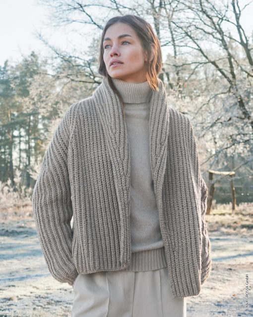 Strickset Schalkragen-Jacke Aus Cool Merino Big Von Lana Grossa