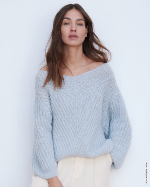 Strickset V-Pullover Im Patentmuster Aus Setasuri Big Von Lana Grossa