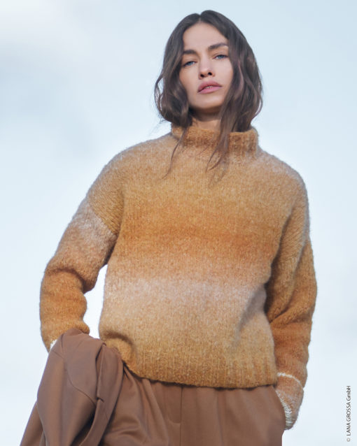 Strickset Pullover Mit Stehkragen Aus Avio Und Cool Merino Von Lana Grossa
