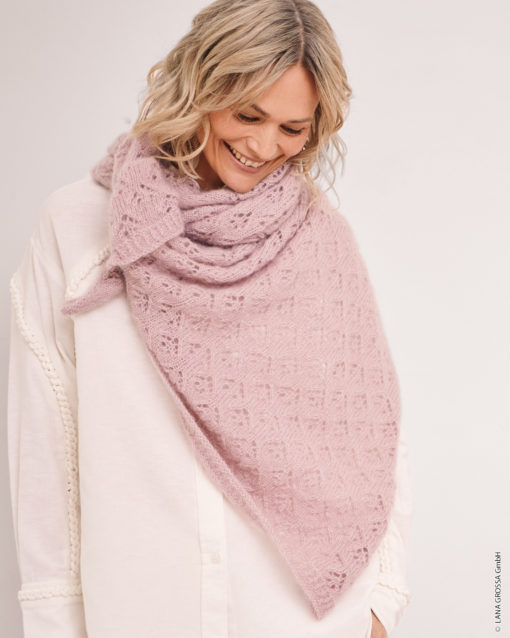 Strickset Dreieckstuch Aus Cool Wool Lace Und Silkhair Von Lana Grossa