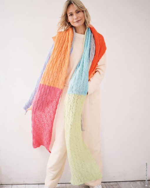 Strickset Tuch Mit Ajourmuster Aus Setasuri Von Lana Grossa
