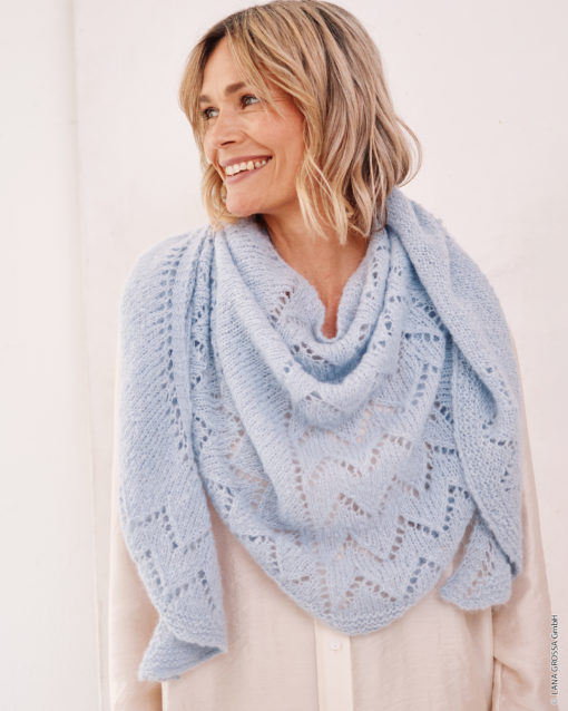 Strickset Tuch Mit Zackenmuster Aus Setasuri Big Von Lana Grossa