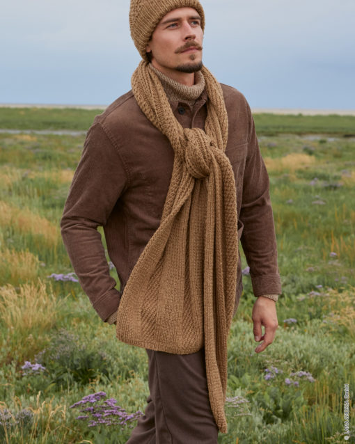Strickset Schal Mit Diagonalmuster Aus Cool Merino Big Von Lana Grossa