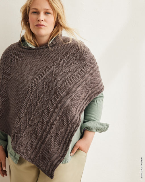 Strickset Poncho Mit Strukturmuster Aus Bingo Von Lana Grossa