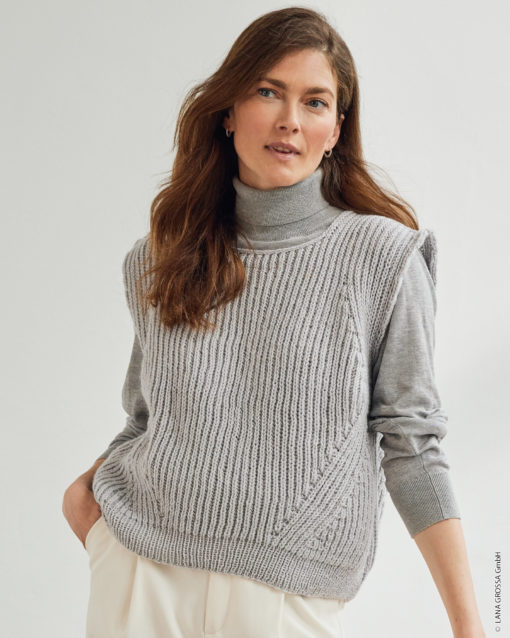 Strickset Pullunder Mit Patentmuster Aus Merino Uno Von Lana Grossa