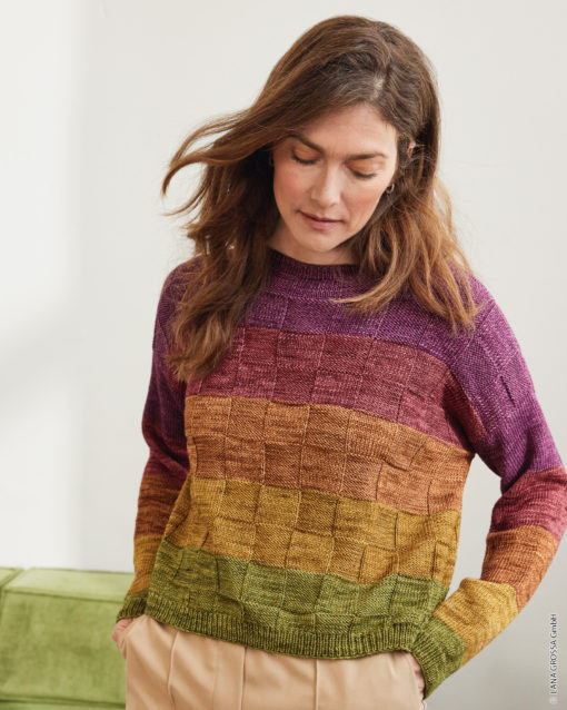 Strickset Pullover Im Schachbrettmuster Aus Cool Wool Big Vintage Von Lana Grossa