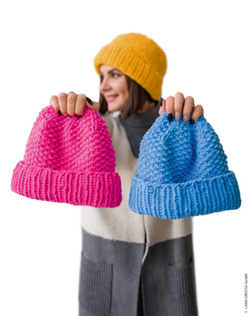 Strickset Mütze Mit Umschlag Aus The Look Von Lana Grossa