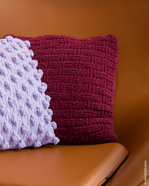 Strickset Kissen Mit Korbflechtmuster Aus The Look Von Lana Grossa
