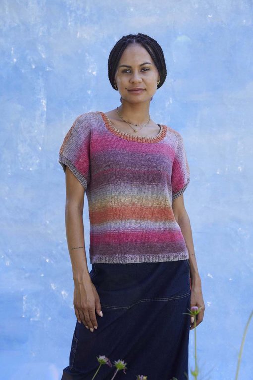 Strickset Kurzarmpullover Aus Silk Color Von Lang Yarns