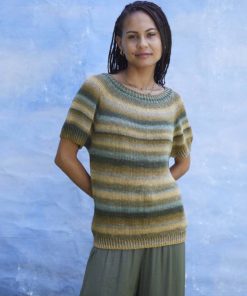 Strickset Kurzarmpullover Top Down Aus Silk Color Von Lang Yarns 6 901 071 008 D2