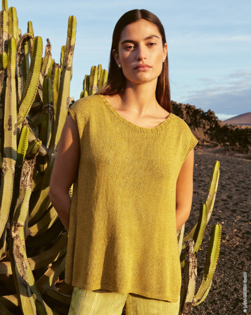Strickset Top Mit Seitenschlitzen Aus Solo Lino Von Lana Grossa