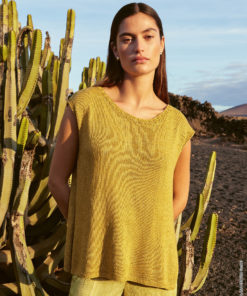 Strickset Top Mit Seitenschlitzen aus Solo Lino von Lana Grossa