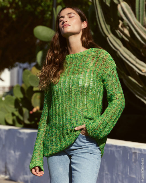 Strickset Pullover Im Fallmaschenmuster Aus Linissimo Und Solo Lino Von Lana Grossa
