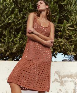 Strickset Kleid Im Lochmuster aus Solo Lino von Lana Grossa