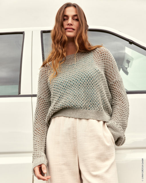 Strickset Pullover Im Gittermuster Aus Linissimo Von Lana Grossa