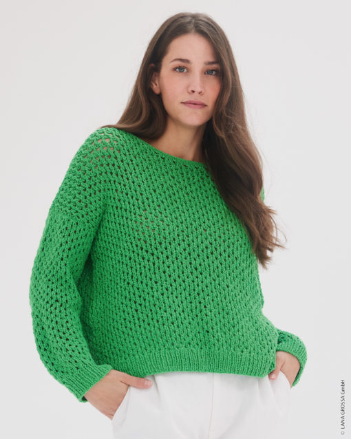 Strickset Pullover In Lochmuster- Riccio Aus Riccio Von Lana Grossa