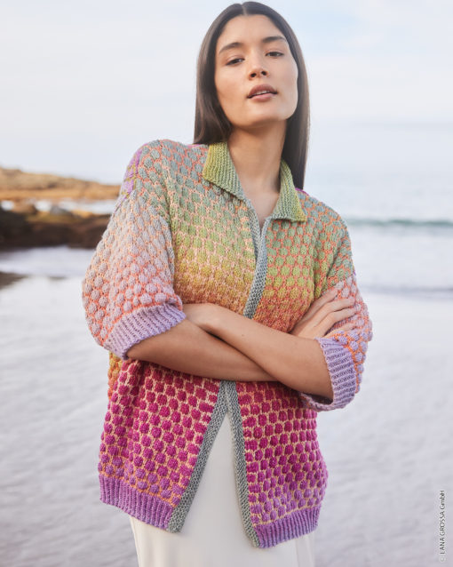 Strickset Cardigan Im Punktmuster Aus Cotonella Von Lana Grossa