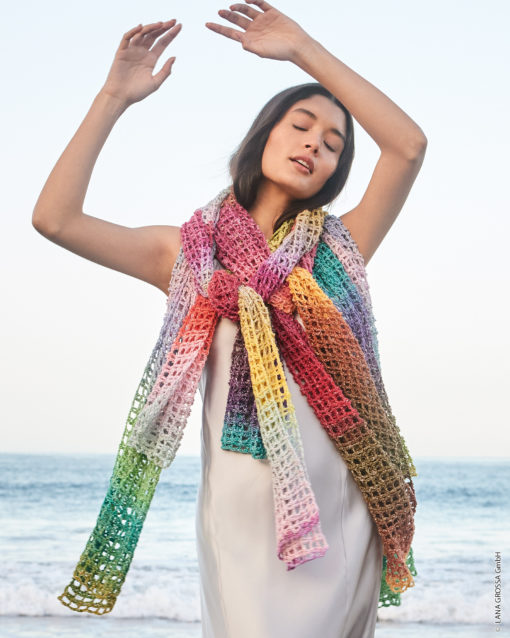 Strickset Gitterschal Aus Gomitolo Collina Von Lana Grossa