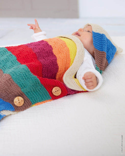Strickset Wagensäckchen Aus Soft Cotton Von Lana Grossa