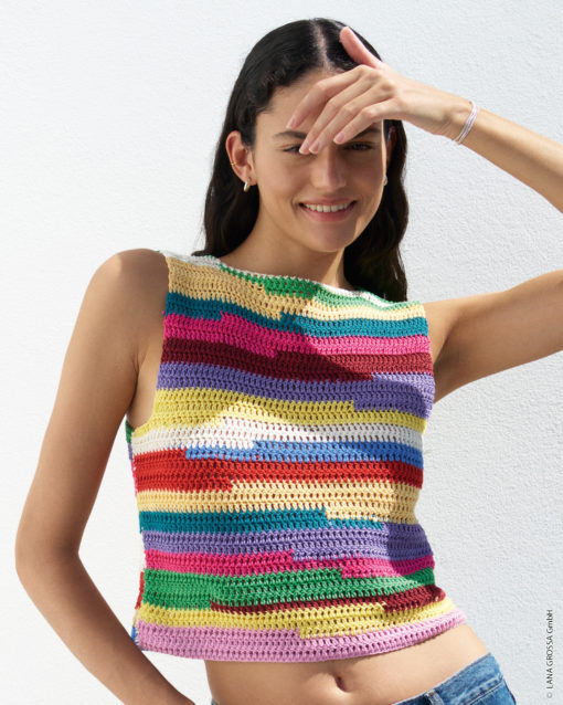 Strickset Top In Stäbchen Aus Cotone Und Elastico Von Lana Grossa