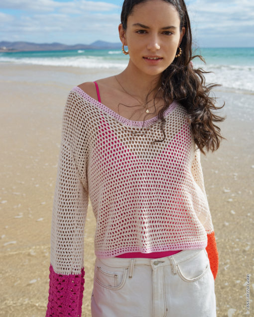 Strickset Langarmpullover Im Versetzten Filetmuster Aus Campo Von Lana Grossa