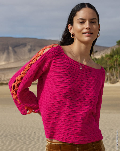 Strickset Pullover In Halben Stäbchen Aus Elastico Von Lana Grossa
