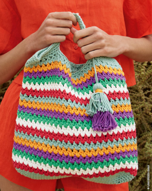Strickset Strandtasche Im Zickzackmuster Aus Promessa Von Lana Grossa