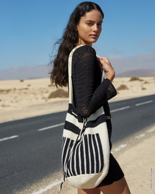 Strickset Beuteltasche In Festen Maschen Aus Cotone Von Lana Grossa