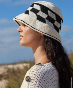 Strickset Hut In Festen Maschen Mit Jacquard aus Cotone von Lana Grossa