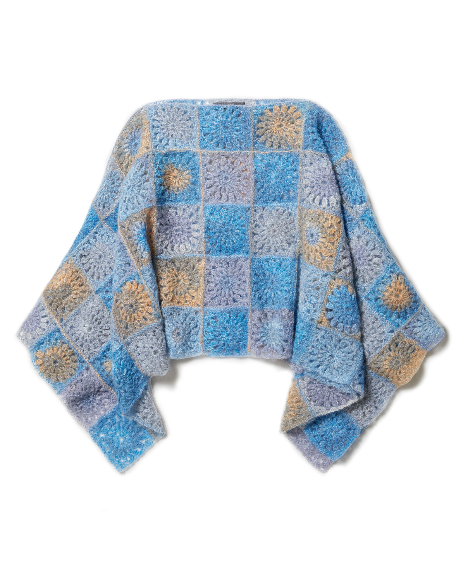 Strickset Granny Square Poncho Aus Silkhair Print Von Lana Grossa 2 Strickset Granny Square Poncho Aus Silkhair Print Von Lana Grossa – Bild 2