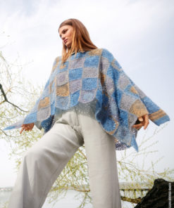 Strickset Granny Square Poncho Aus Silkhair Print Von Lana Grossa 5 Strickset Granny Square Poncho Aus Silkhair Print Von Lana Grossa – Bild 3