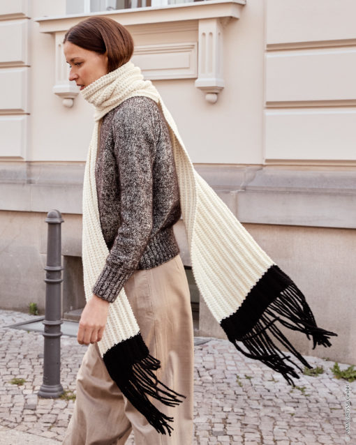 Strickset Schal Mit Fransen Aus Cool Merino Big Von Lana Grossa