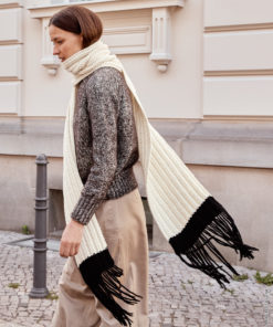 Strickset Schal Mit Fransen aus Cool Merino Big von Lana Grossa