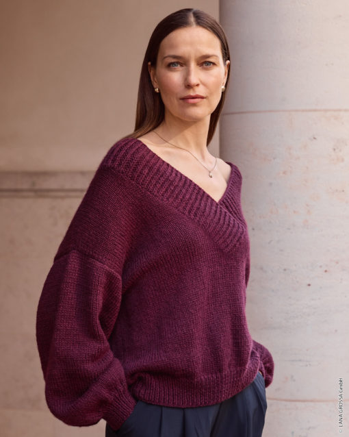 Strickset Pullover Mit Breitem Kragen Aus Cool Merino Von Lana Grossa