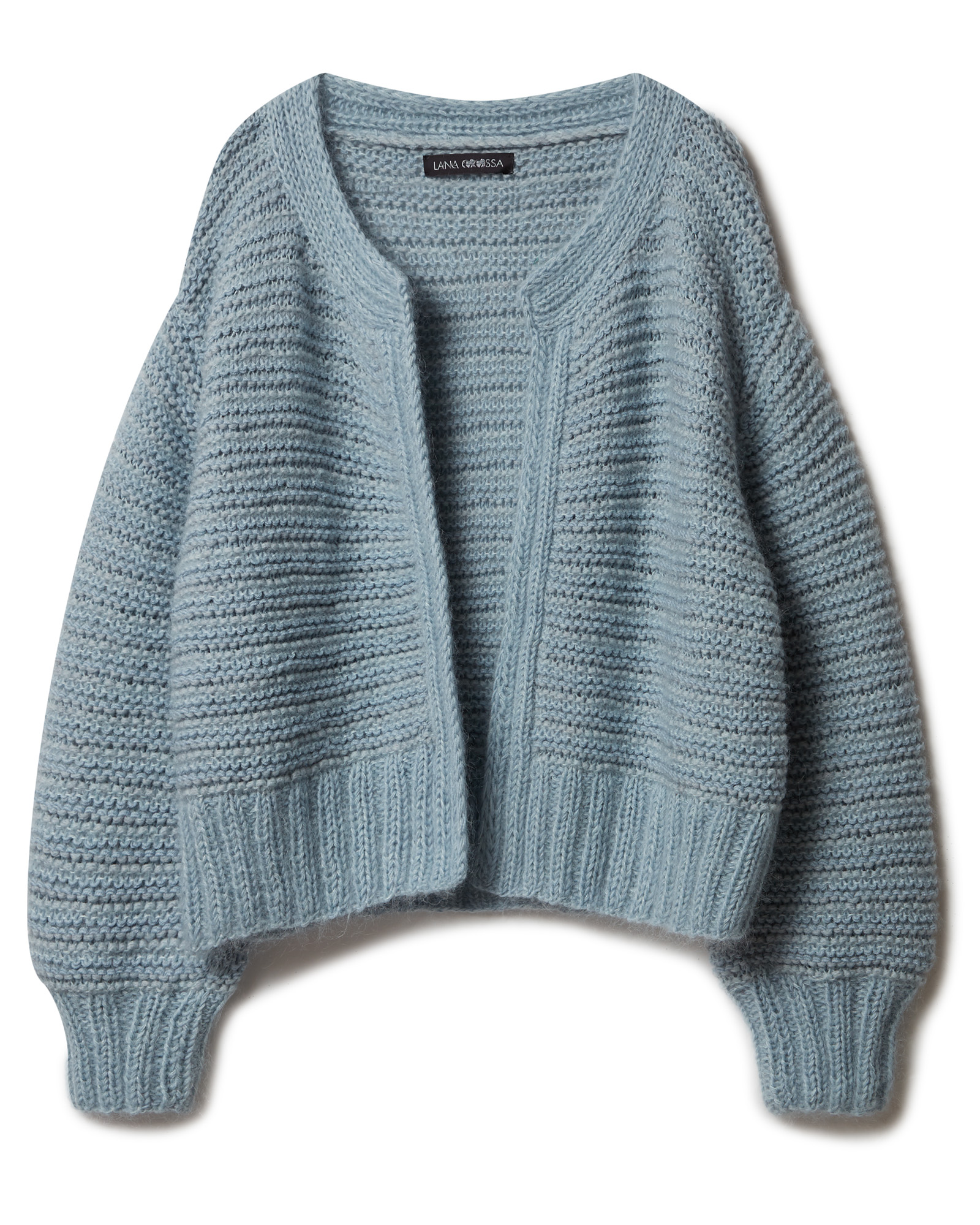 Strickset Jacke Kraus Rechts Aus Cool Wool Und Silkhair Von Lana Grossa 2 Strickset Jacke Kraus Rechts Aus Cool Wool Und Silkhair Von Lana Grossa – Bild 2
