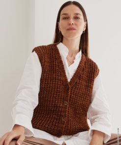 Strickset Weste Mit Strukturmuster aus Vintage Superchunky von Lana Grossa