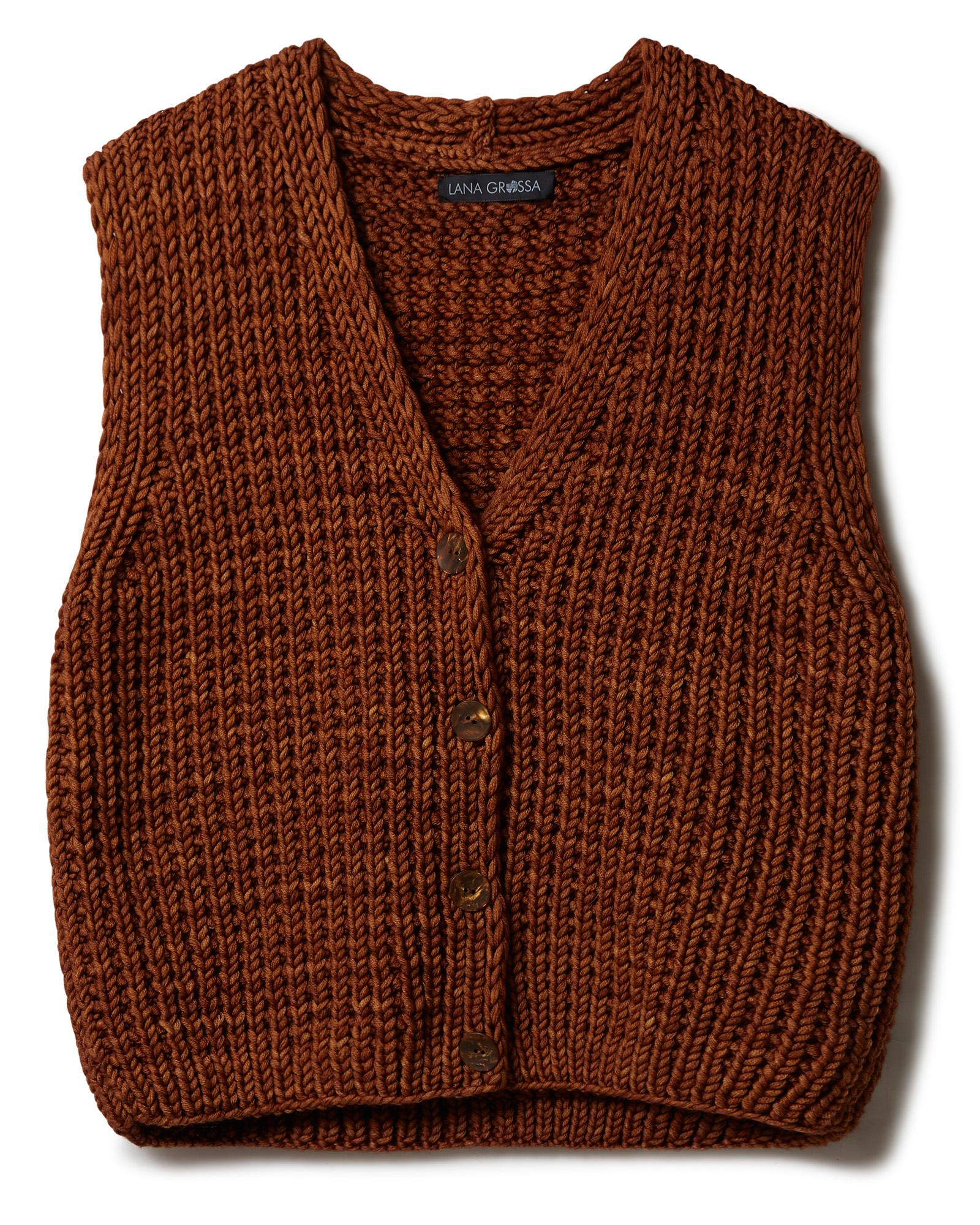 Strickset Weste Mit Strukturmuster Aus Vintage Superchunky Von Lana Grossa 2 Strickset Weste Mit Strukturmuster Aus Vintage Superchunky Von Lana Grossa – Bild 2