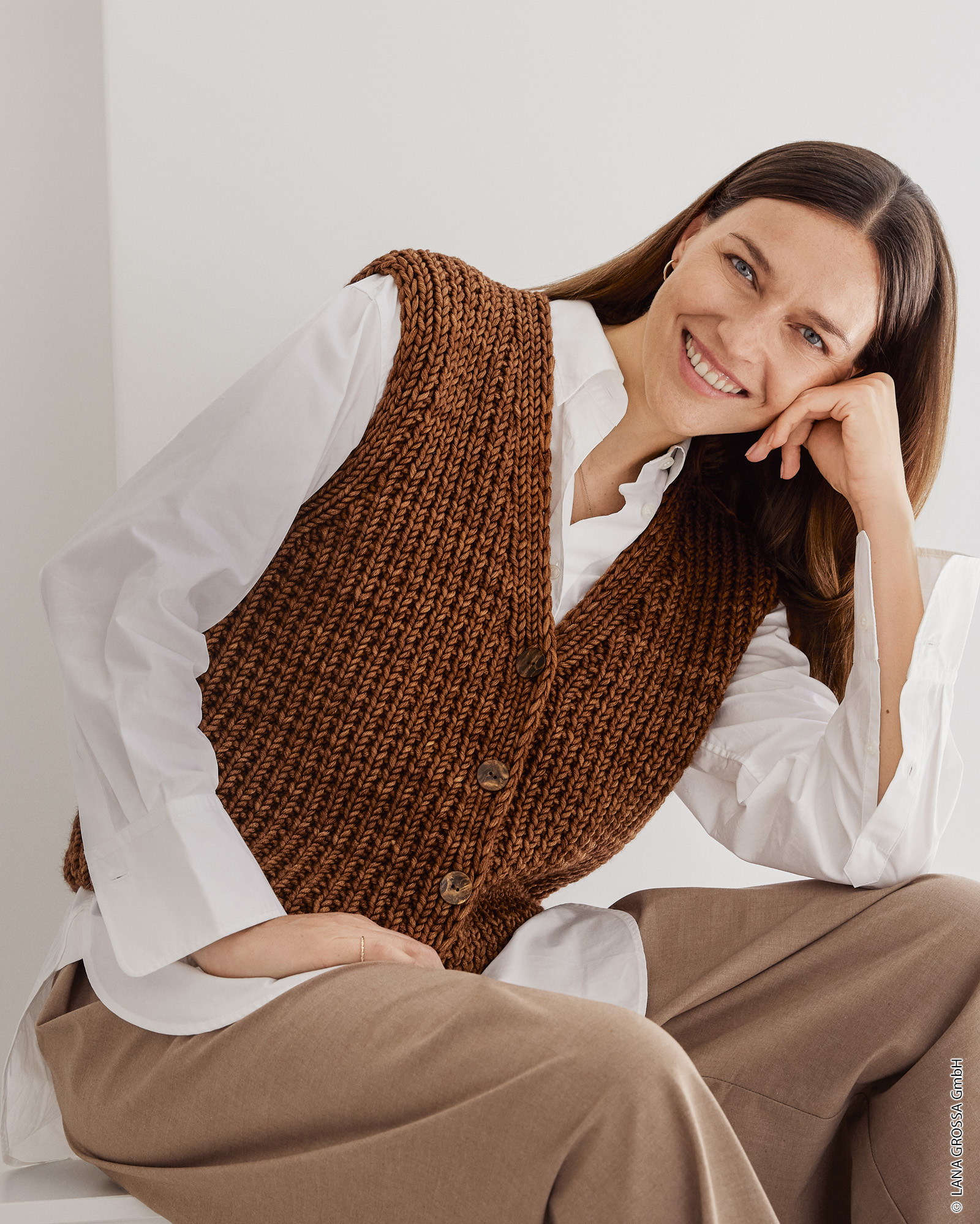 Strickset Weste Mit Strukturmuster Aus Vintage Superchunky Von Lana Grossa 3 Strickset Weste Mit Strukturmuster Aus Vintage Superchunky Von Lana Grossa – Bild 3