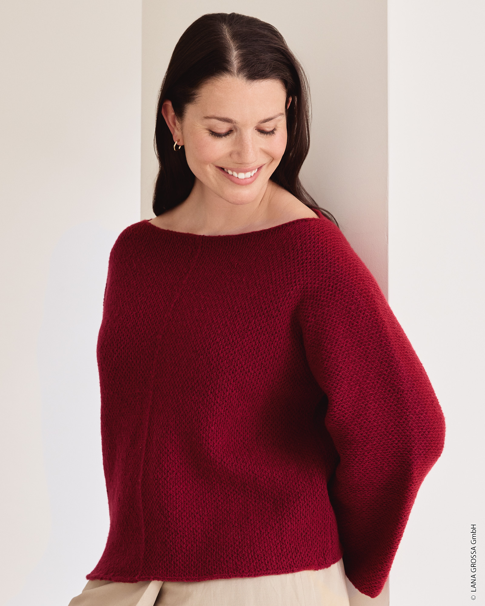 Strickset Pullover Im Webmuster Aus Cashmere 16 Fine Von Lana Grossa 1 Strickset Pullover Im Webmuster Aus Cashmere 16 Fine Von Lana Grossa