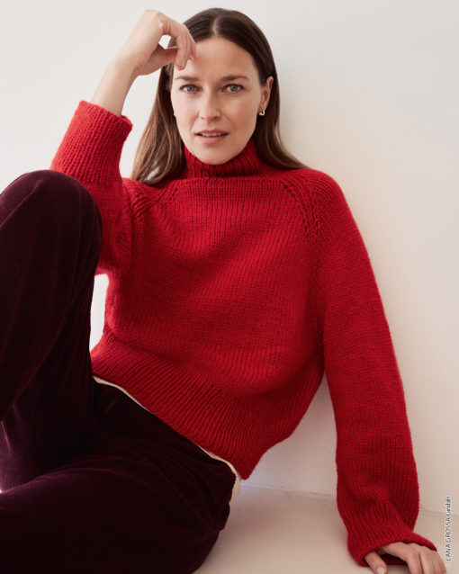 Strickset Pullover Mit Stehkragen Aus Cool Merino Big Von Lana Grossa